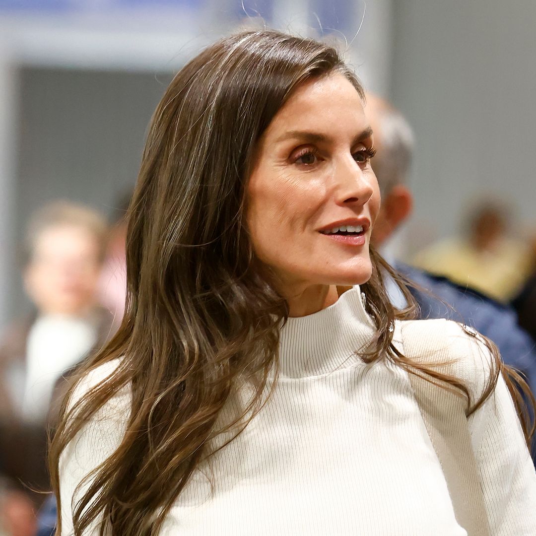 Queen Letizia dons cropped jacket and flares for royal outing