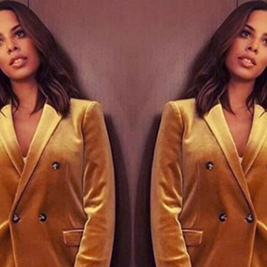 Going for Gold! Rochelle Humes stuns in Topshop suit