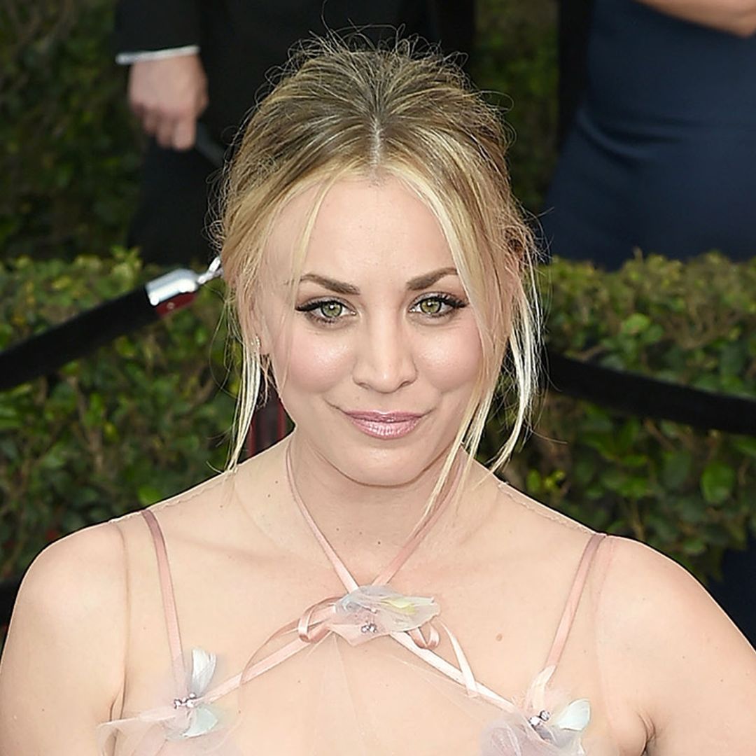 Kaley Cuoco models sparkling diamond on ring finger – and wow