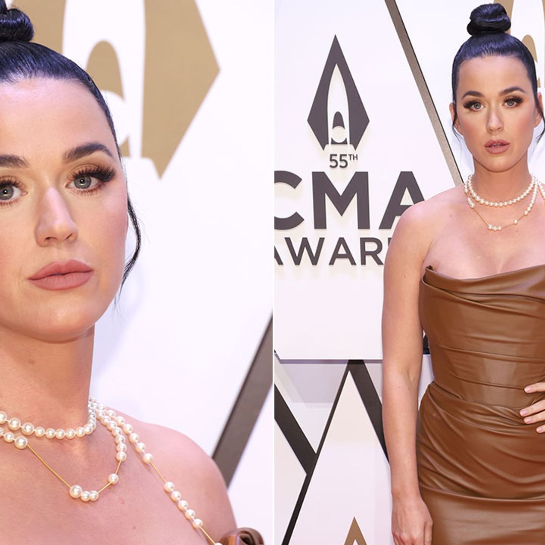 Katy Perry causes a stir in statement figure-hugging leather dress