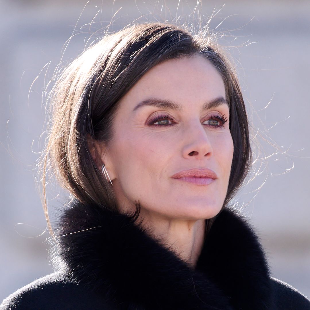 Queen Letizia creates 'instant drama' in faux fur cape