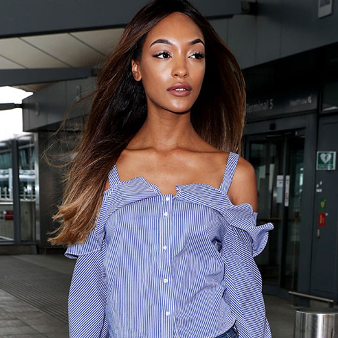Jourdan Dunn shows off her enviable abs in a tiny crop top