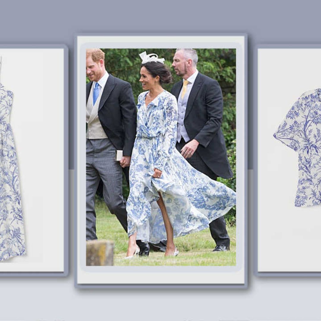 Meghan Markle's blue & white floral dress is perfect for spring - get the look at H&M from £12.99