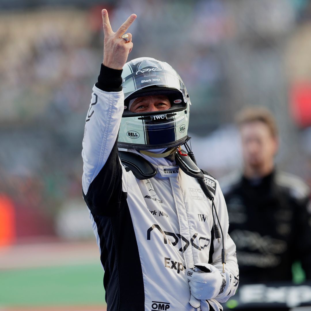 Brad Pitt, actor, attends the Mexico City Grand Prix Qualifying event at the Autodromo Hnos. Rodriguez in Mexico City, Mexico, on October 26, 2024.