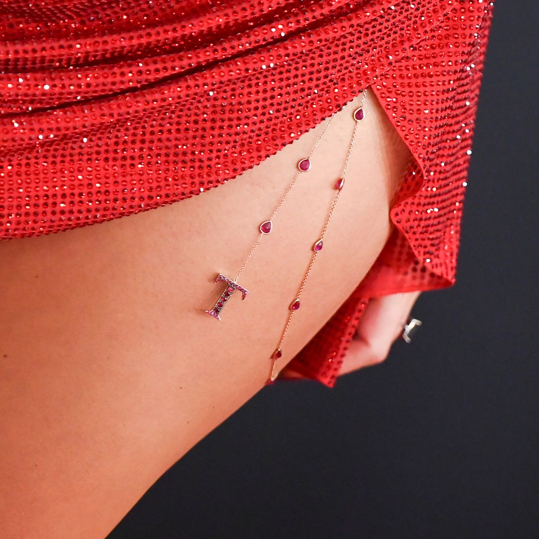 Taylor wore a tiny 'T' on her Grammys dress