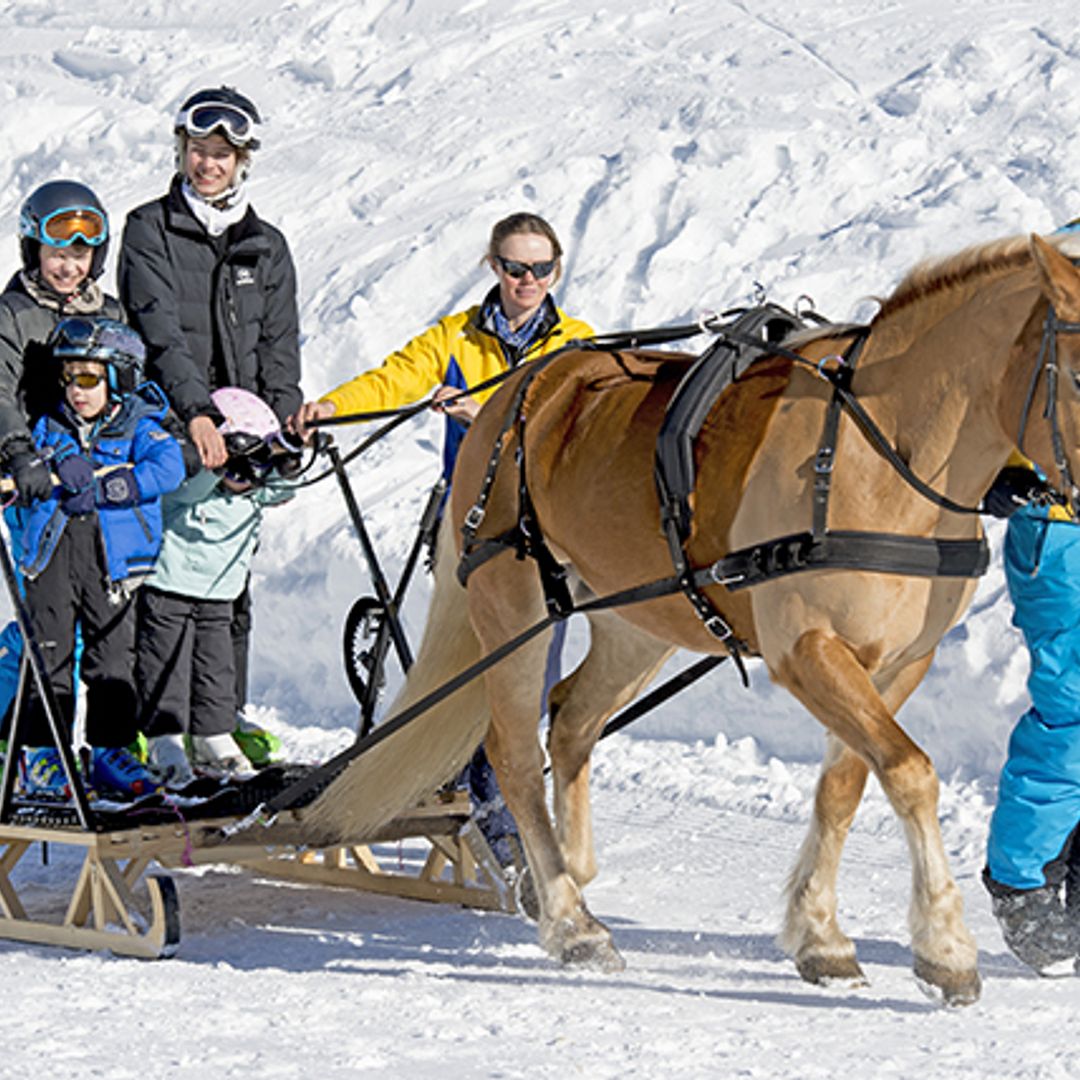 Princess Marie and Prince Joachim of Denmark whisk four children off skiing