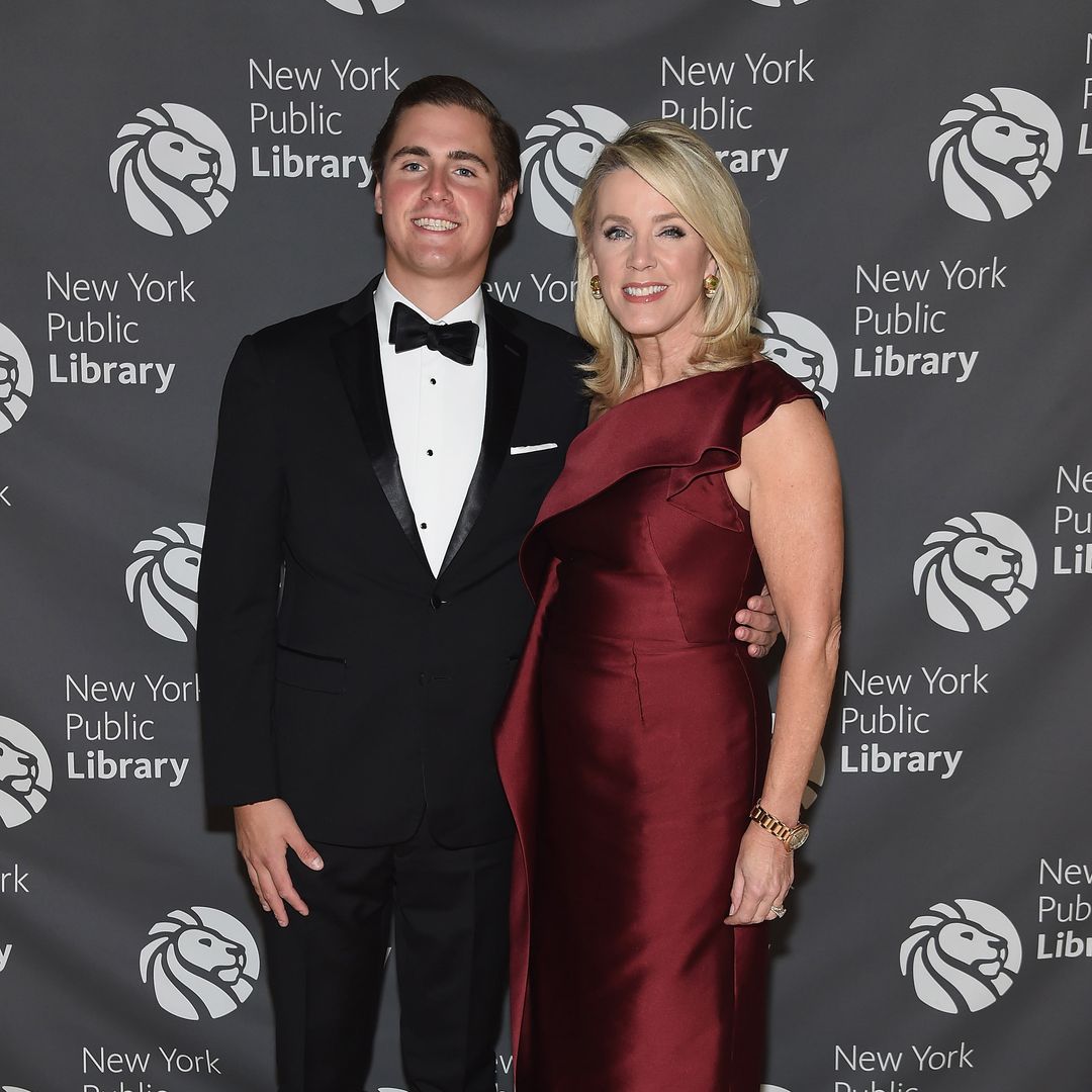Kyle Wellner with his mom, Deborah Norville attend the New York Public Library's 2021 Library Lions gala at the New York Public Library - Stephen A. Schwarzman Building on November 08, 2021 in New York City