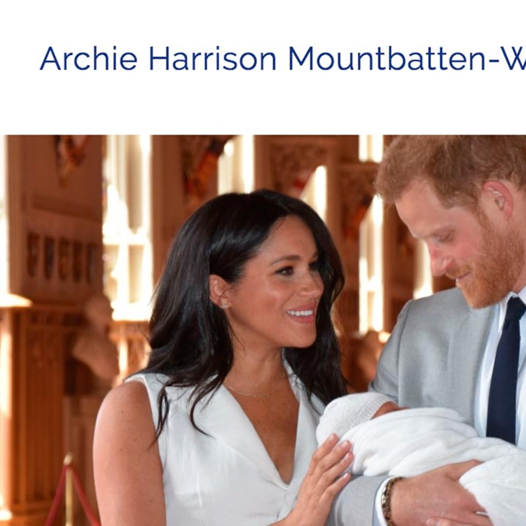 Royal website quickly corrects error on royal baby Archie Harrison's new webpage