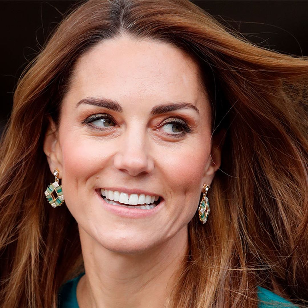Kate Middleton rocks a green Beulah London dress for tea at Kensington Palace