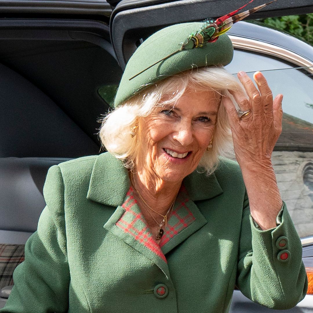 Queen Camilla dons the boldest emerald green outfit to join King Charles at church in Balmoral