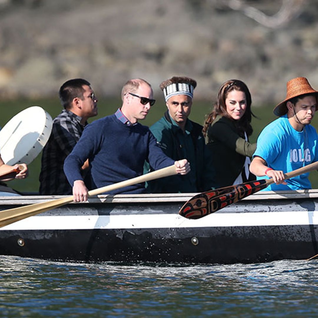 Prince William and Kate show off their impressive canoeing skills for Haida Gwaii visit