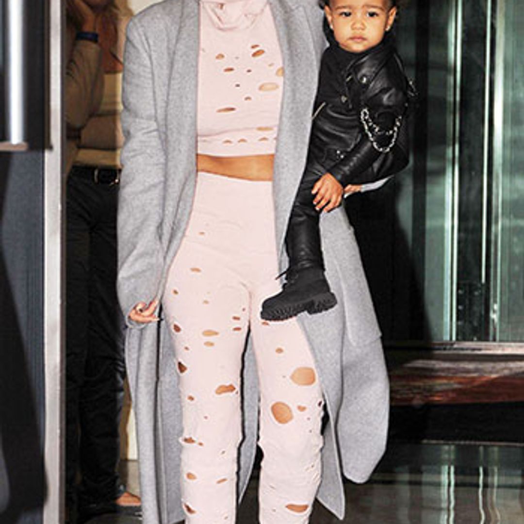 North West is adorable in biker chic outfit with mum Kim Kardashian