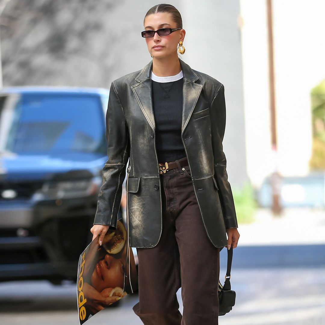 Hailey Bieber nails seasonal style in trench coat and jeans