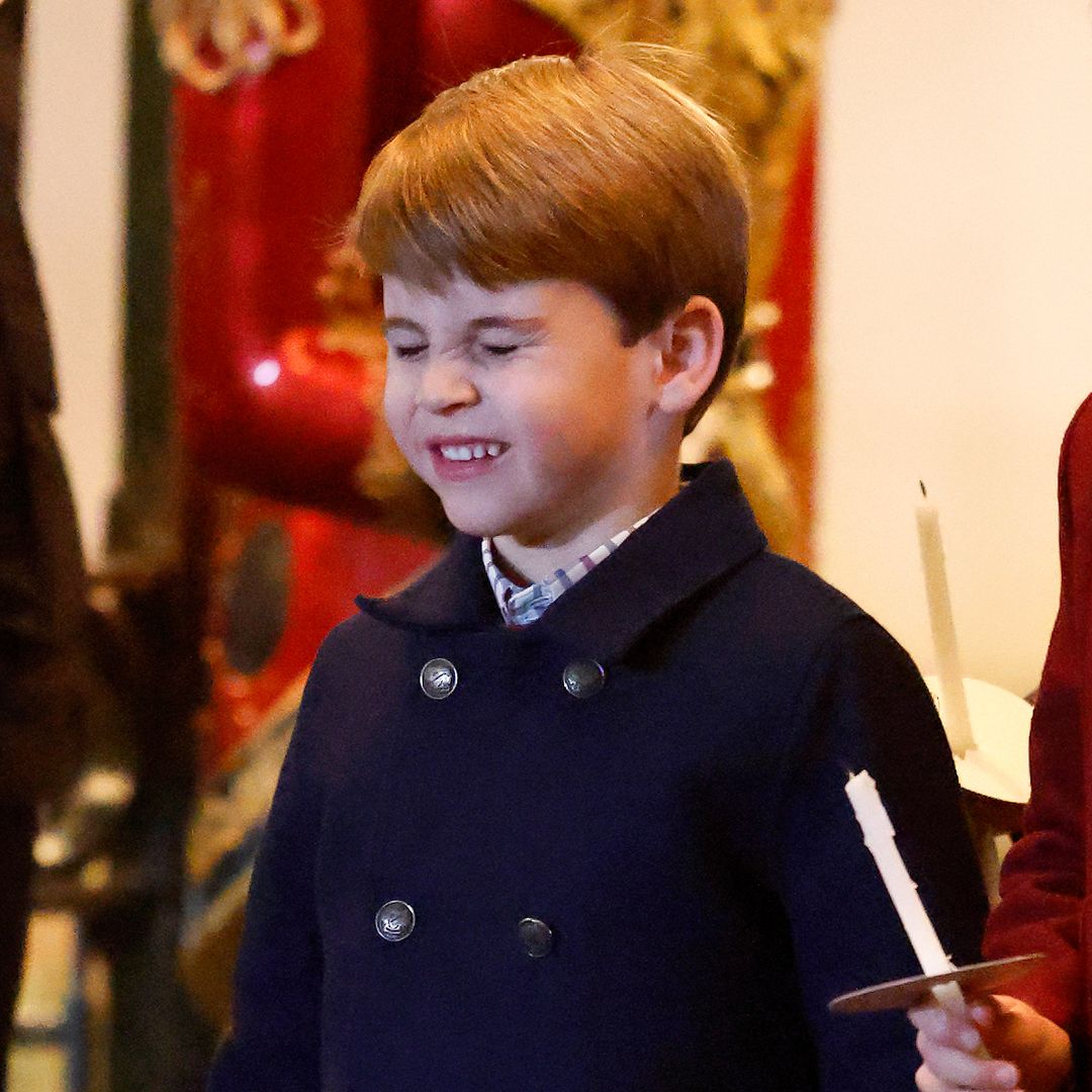 Prince Louis gives a wave to Princess Beatrice’s stepson Wolfie in adorable festive moment