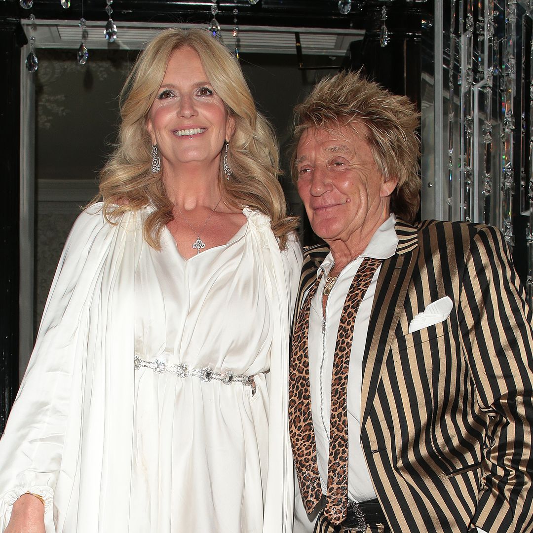 Rod Stewart's wife Penny Lancaster is a fashion goddess in figure-hugging suit