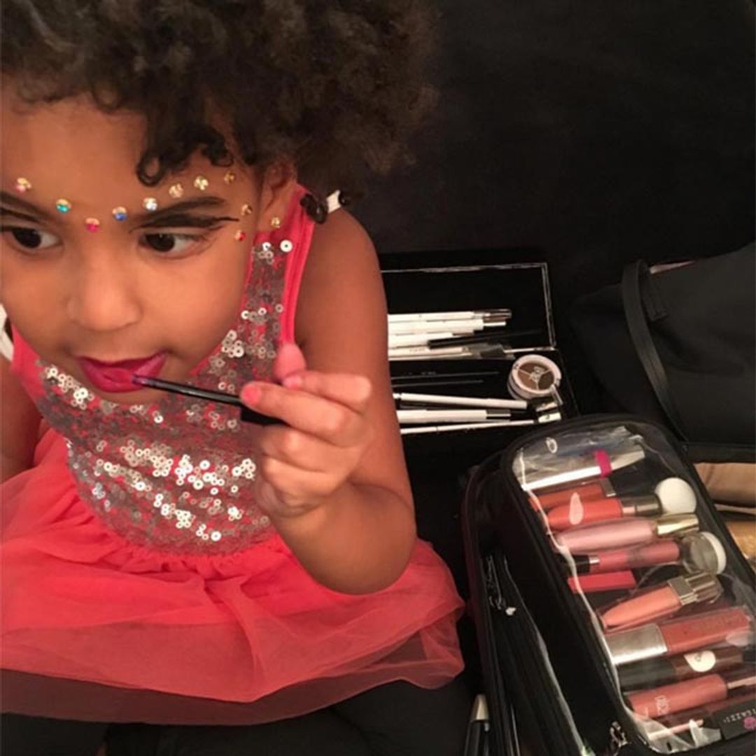Beyoncé shares adorable snap of Blue Ivy trying to copy her make-up