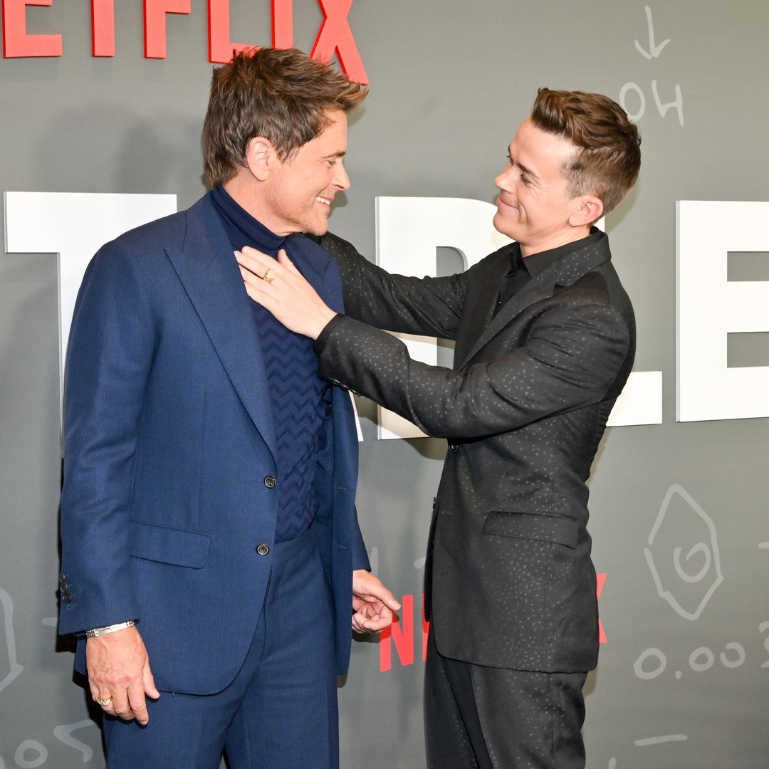 Rob Lowe with his son John Owen Lowe at the premiere of Unstable