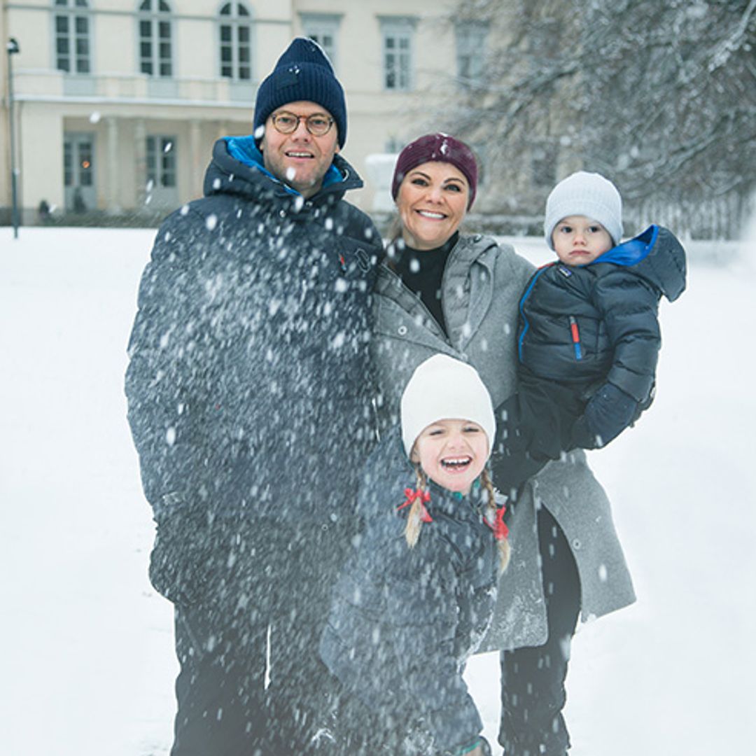 WATCH: Crown Princess Victoria and her family play in the snow at Haga Palace