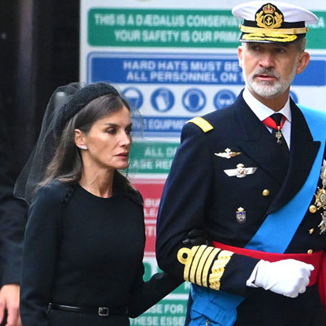 Queen Letizia of Spain epitomises elegance in pencil dress at Queen's funeral