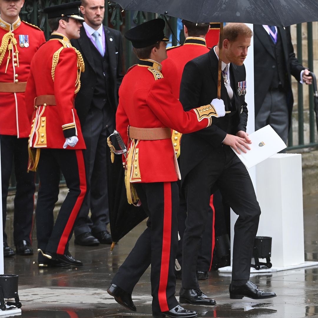 Watch Prince Harry confirm his speedy UK exit during coronation ceremony