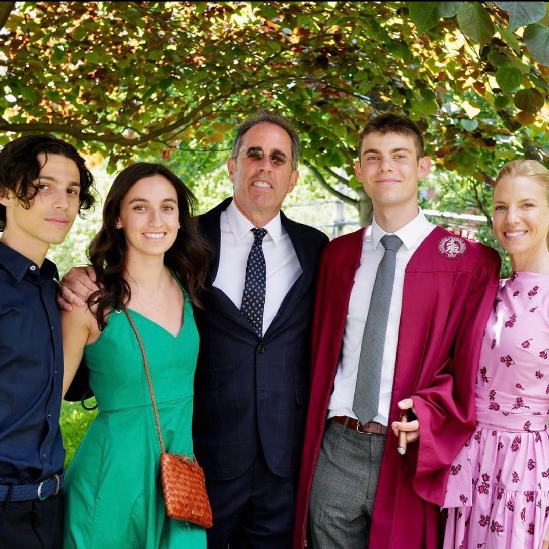 Jerry Seinfeld celebrates his son's high school graduation with his wife Jessica and their other children