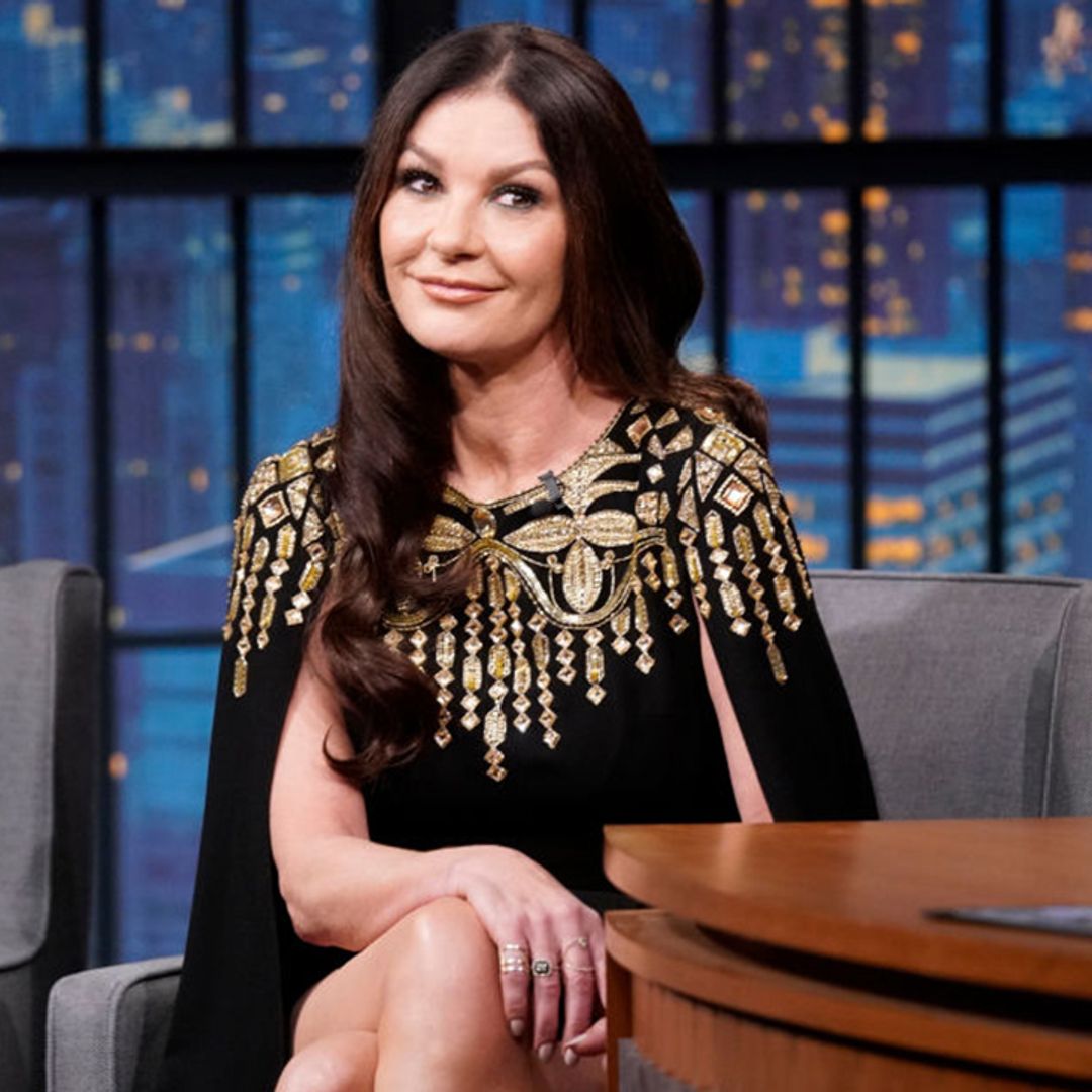 Catherine Zeta-Jones wears black lace outfit to Wednesday reunion