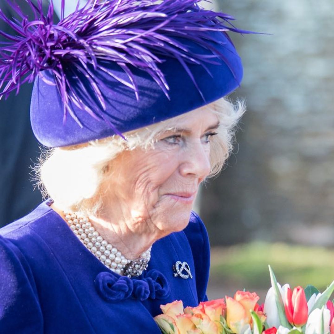 The Duchess of Cornwall dressed to impress in purple velvet on Christmas Day