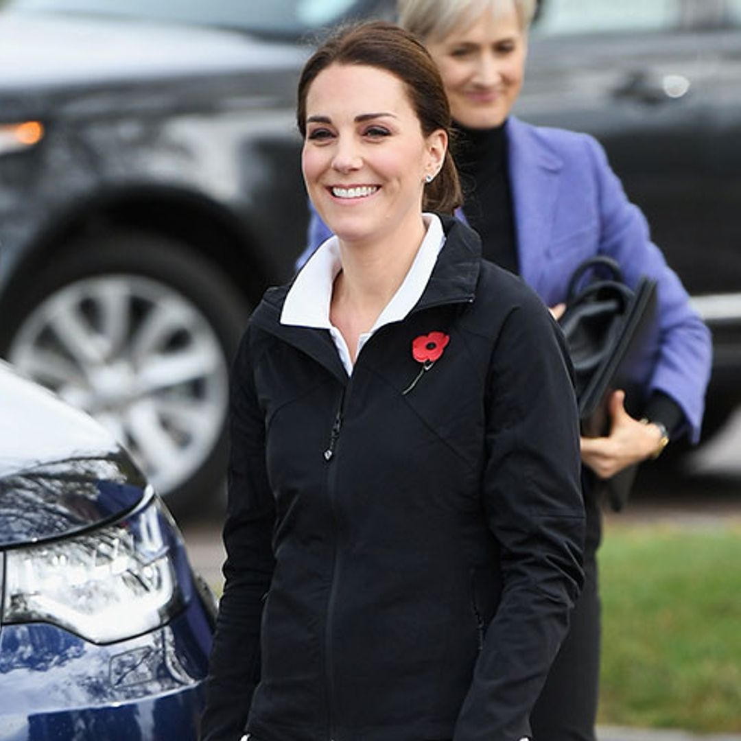 The Duchess of Cambridge wears sporty attire for London appearance