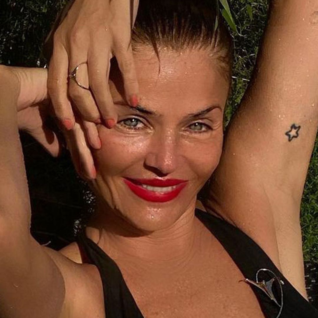 Helena Christensen stuns fans in high-cut retro swimsuit