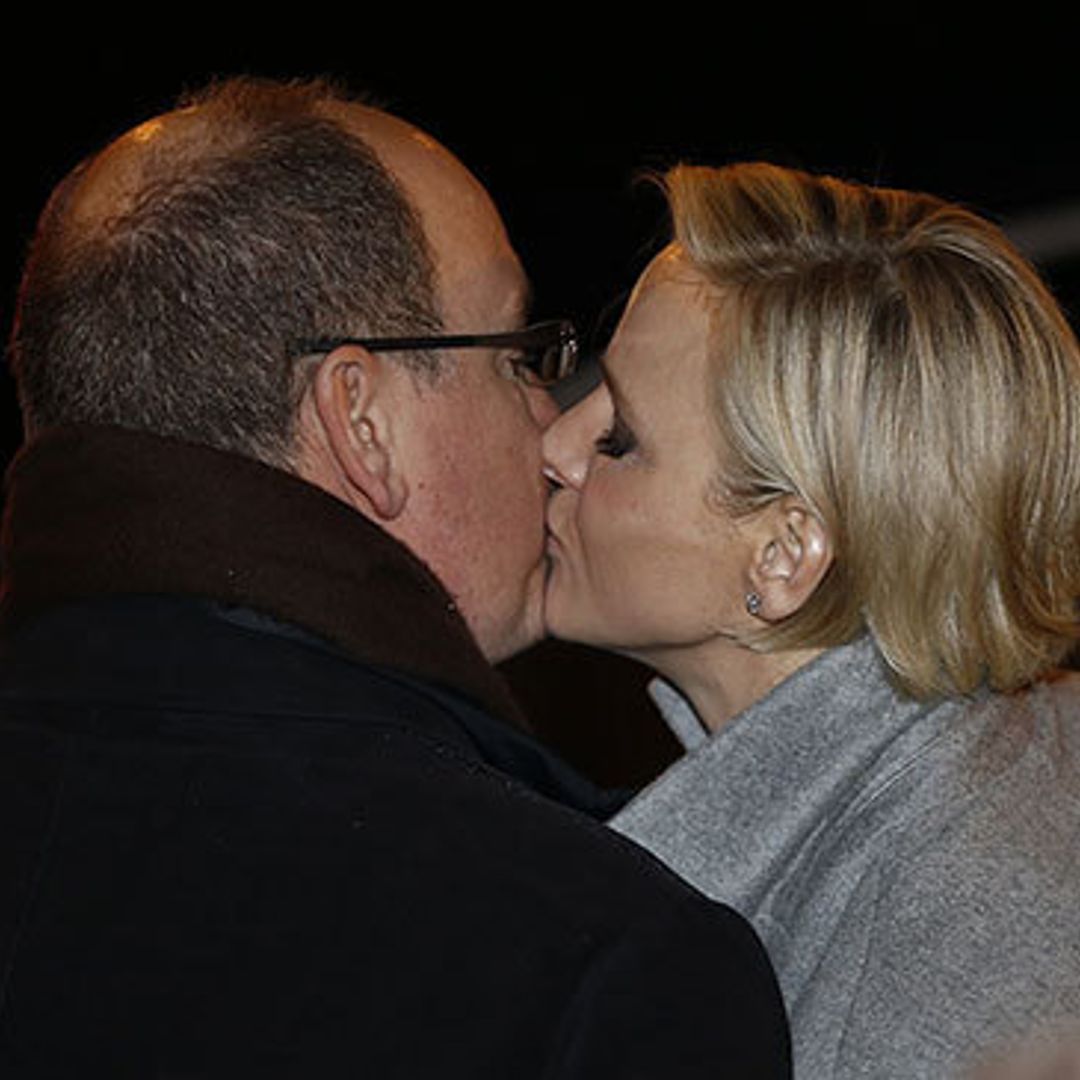 ​Monaco's Prince Albert and Princess Charlene share public kiss
