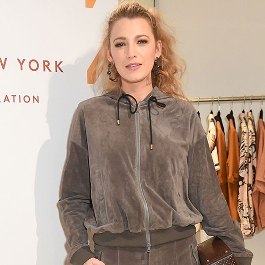 Blake Lively is trying to convince us to wear a velour tracksuit with heels