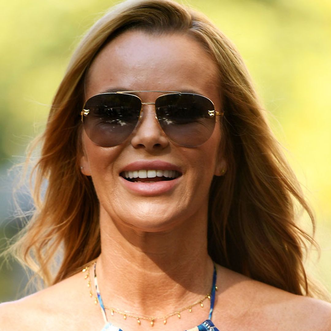 Amanda Holden shows off her golden glow in cut-out mini dress