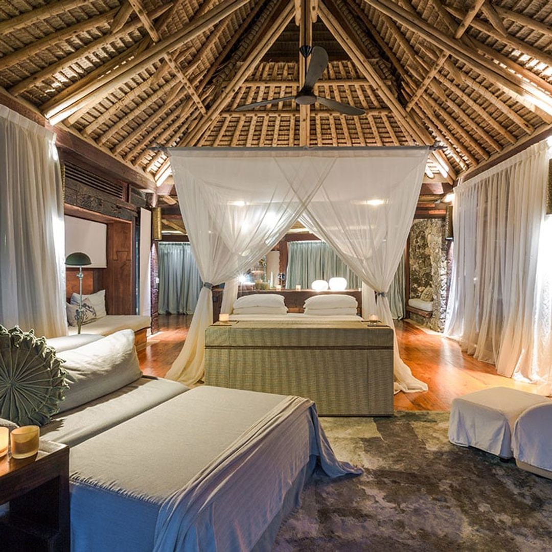 Bedroom at resort in Seychelles