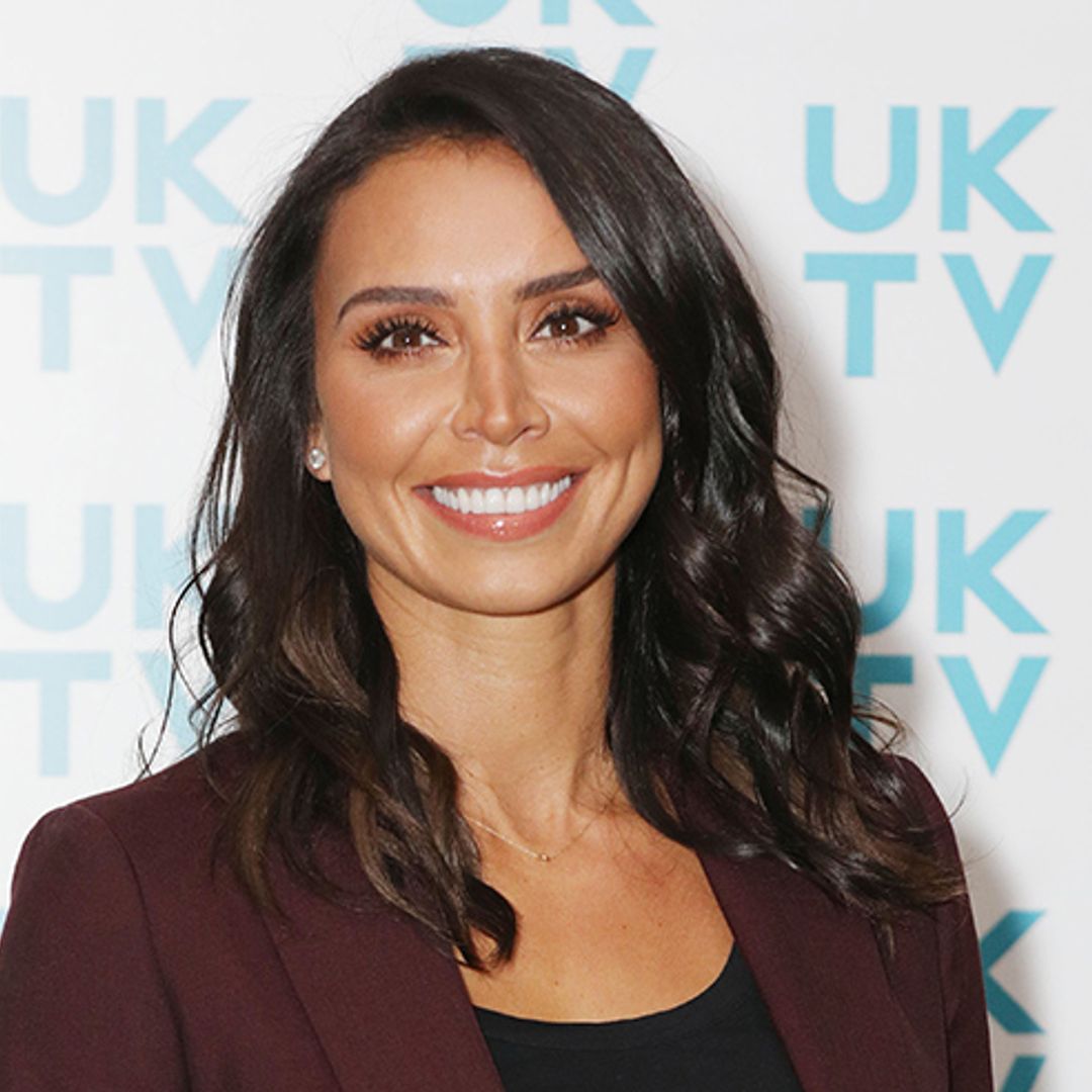 Christine Lampard swaps her trademark trousers for a gorgeous dress - and it's a total Zara steal