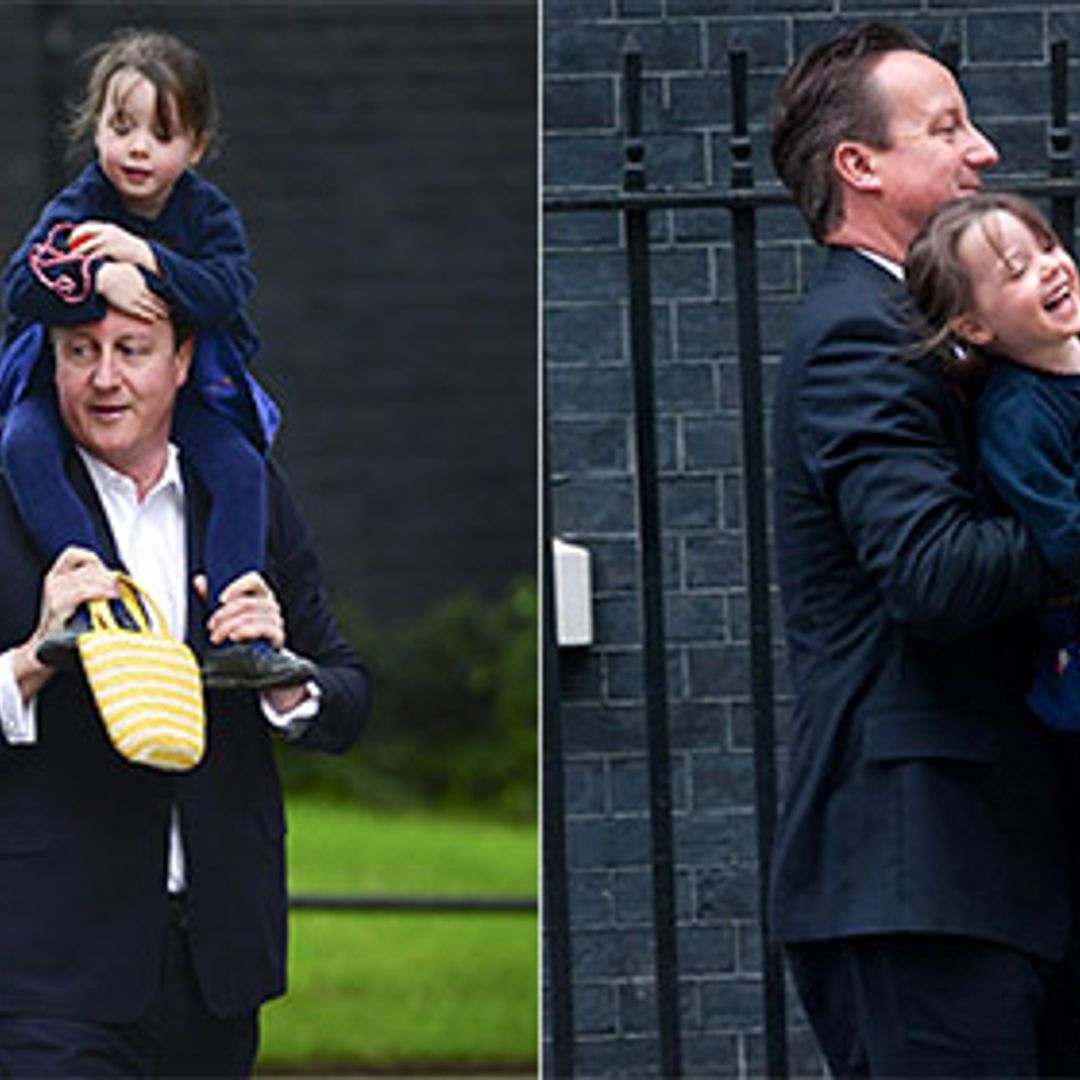 David Cameron bonds with daughter Florence on school run