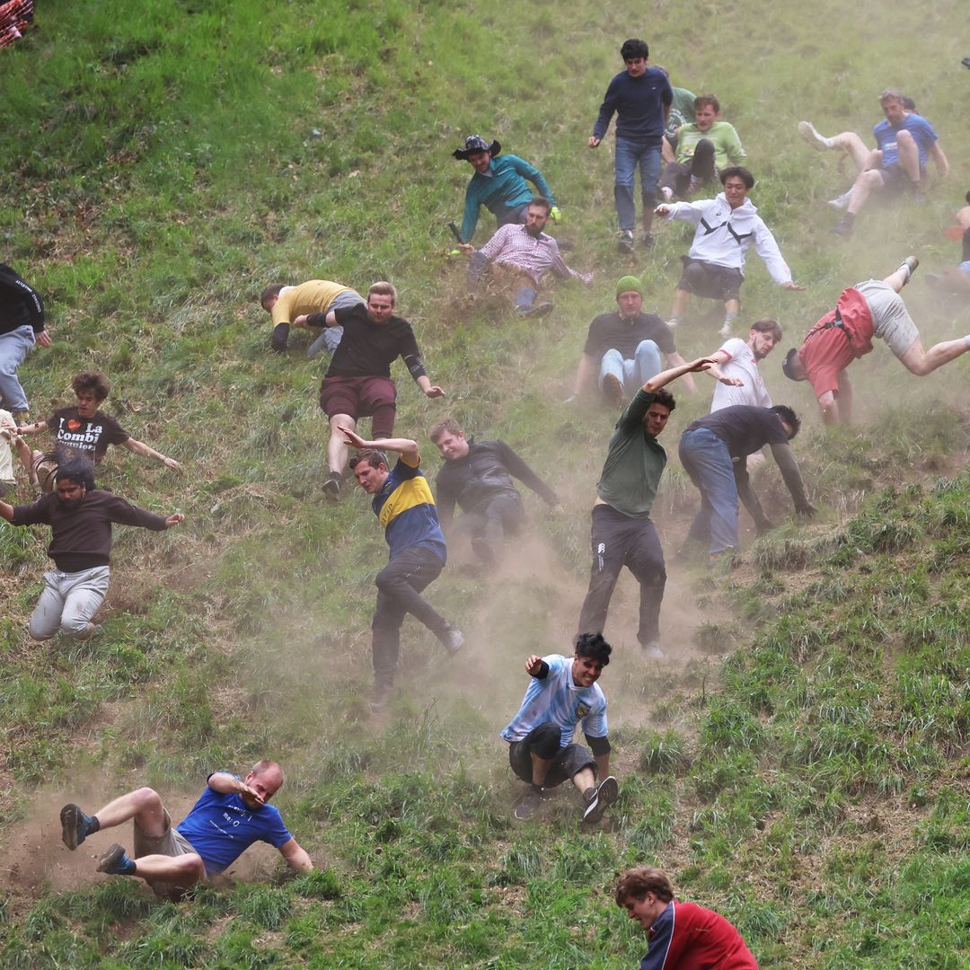 Cheese rolling festival 'flying man' health update as video goes viral