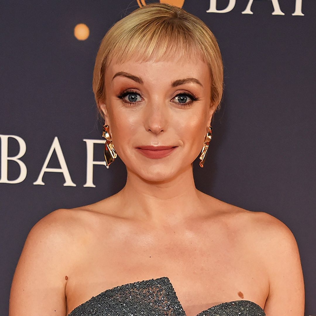 Helen George looks beautiful in sparkling backless dress