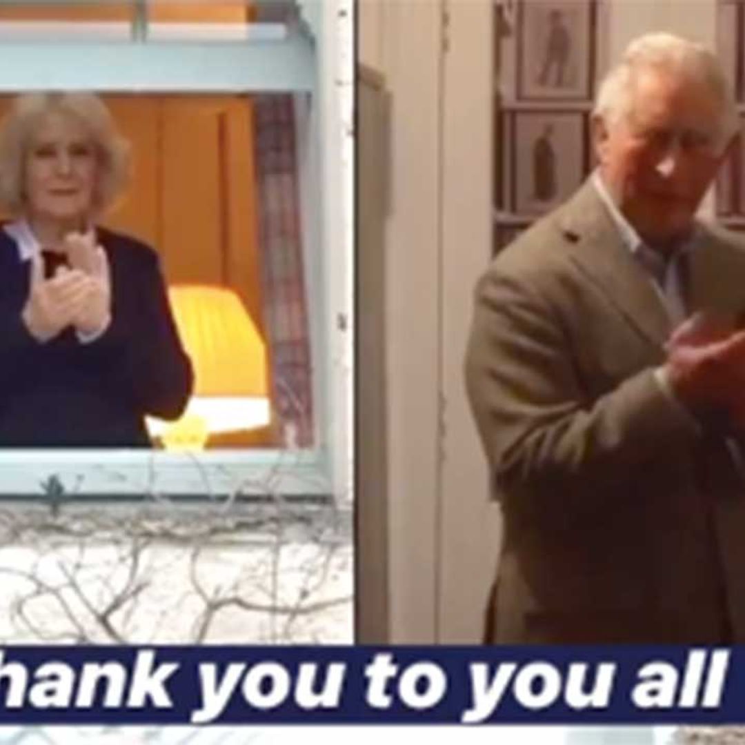 Prince Charles and Camilla clap NHS workers from separate self-isolation