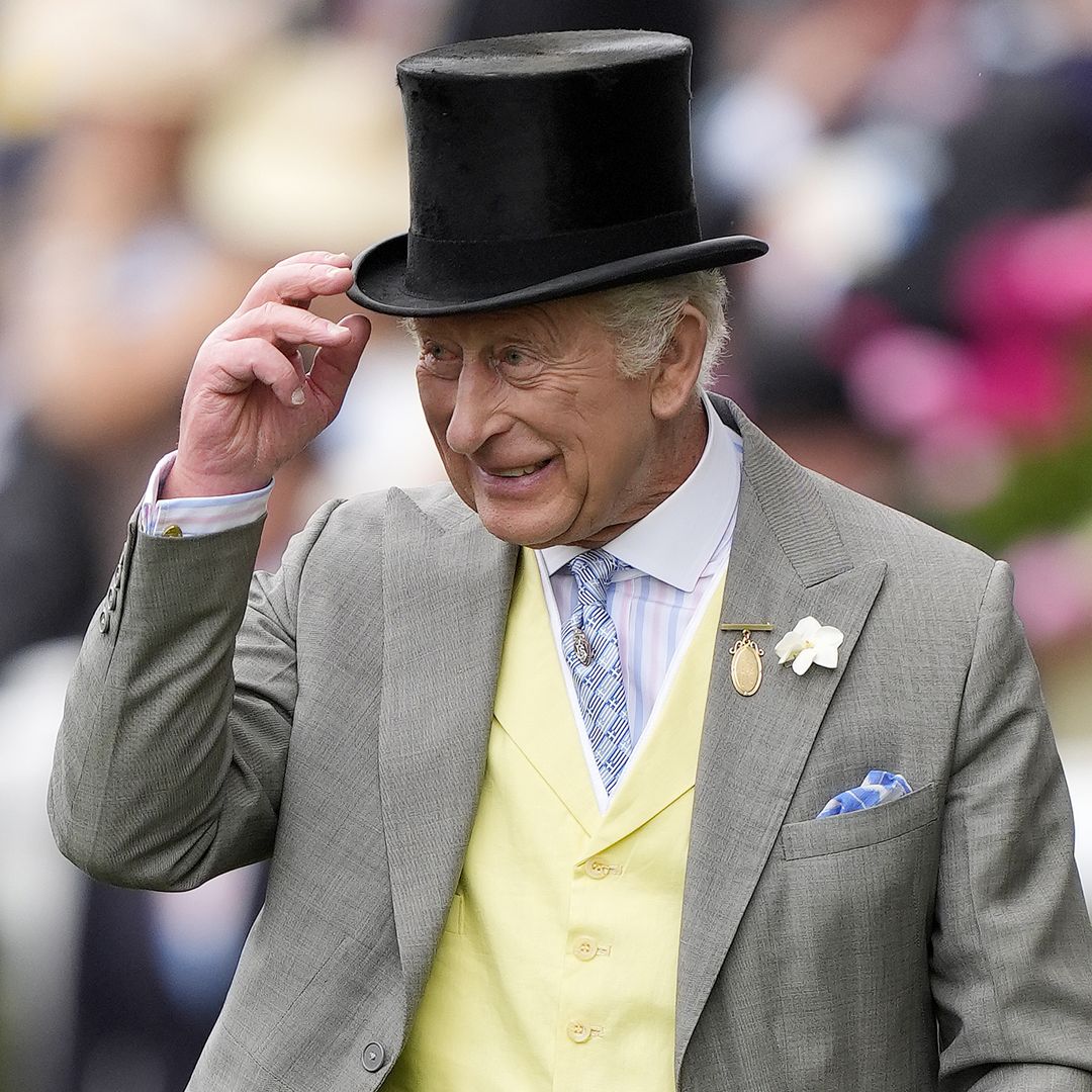 King Charles beams as he's joined by Queen Camilla and Princess Eugenie at Royal Ascot
