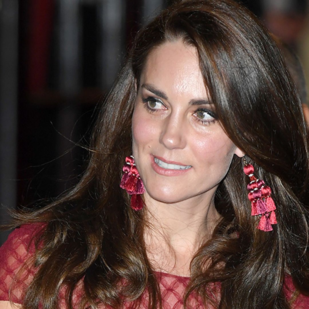 Kate's red £1,418 Marchesa Notte dress is back in stock! Here's how to get it