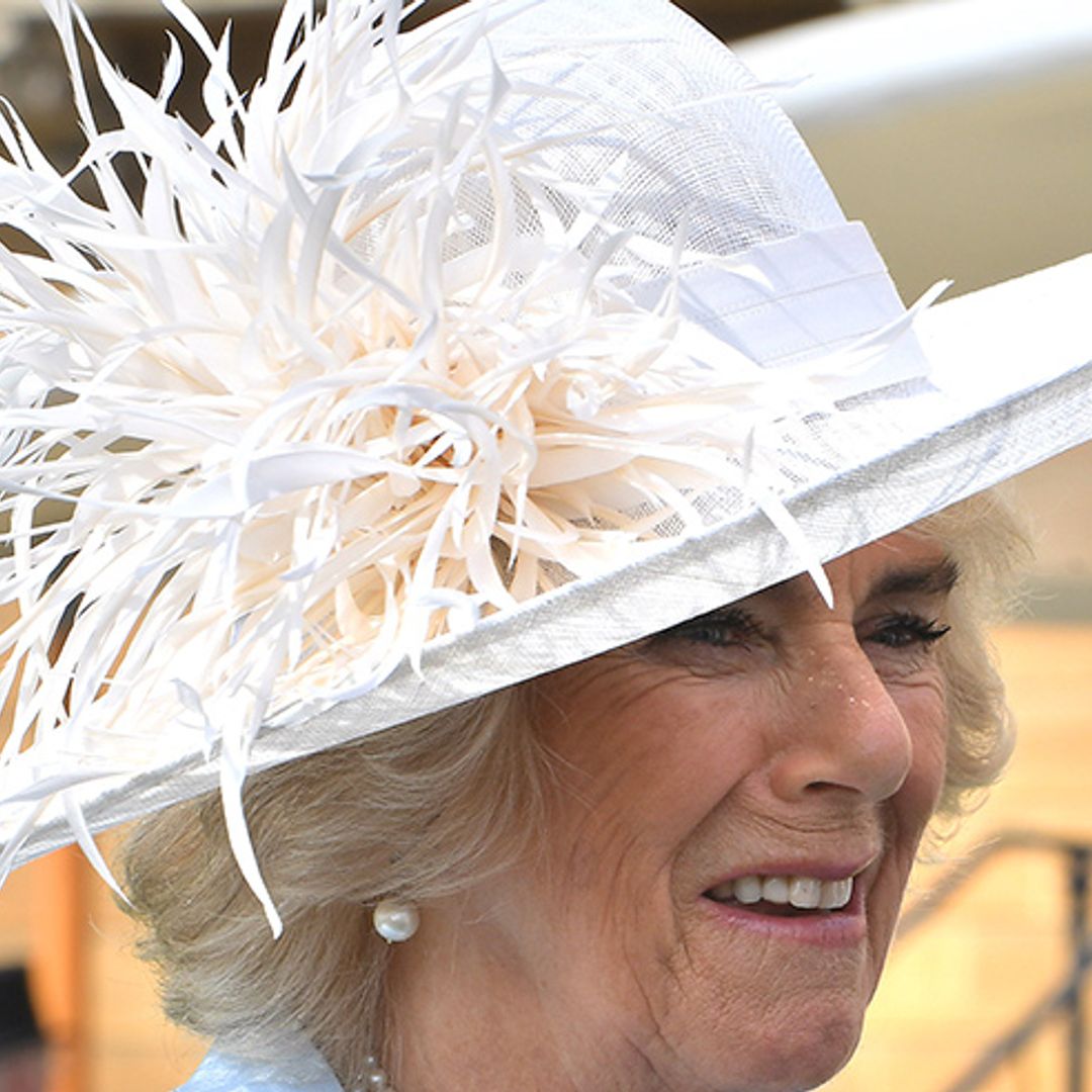 The Duchess of Cornwall is elegant in blue at Buckingham Palace Garden Party