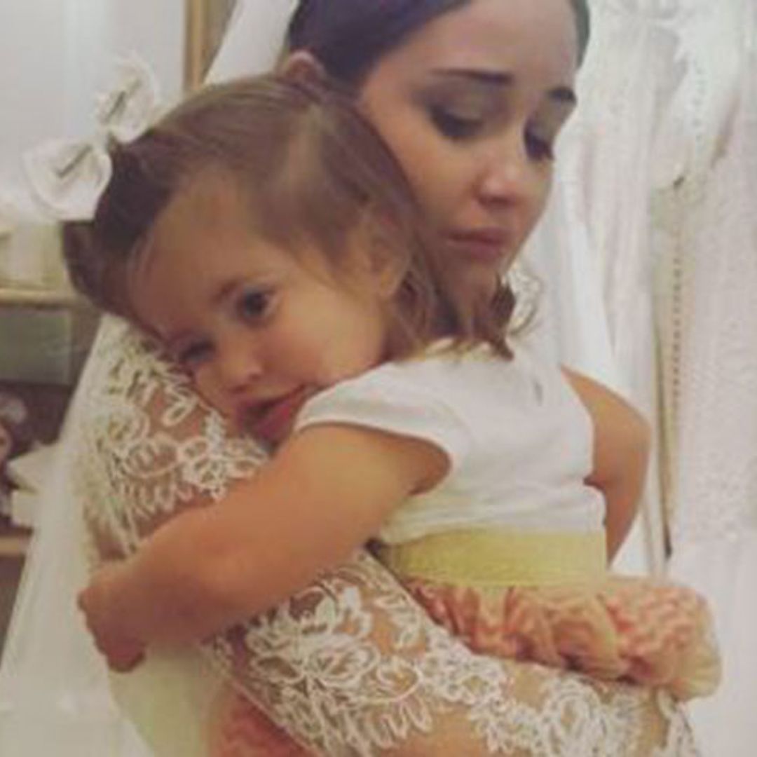 EastEnders star Jacqueline Jossa reduced to tears as daughter Ella helps pick out wedding gown in unseen snap