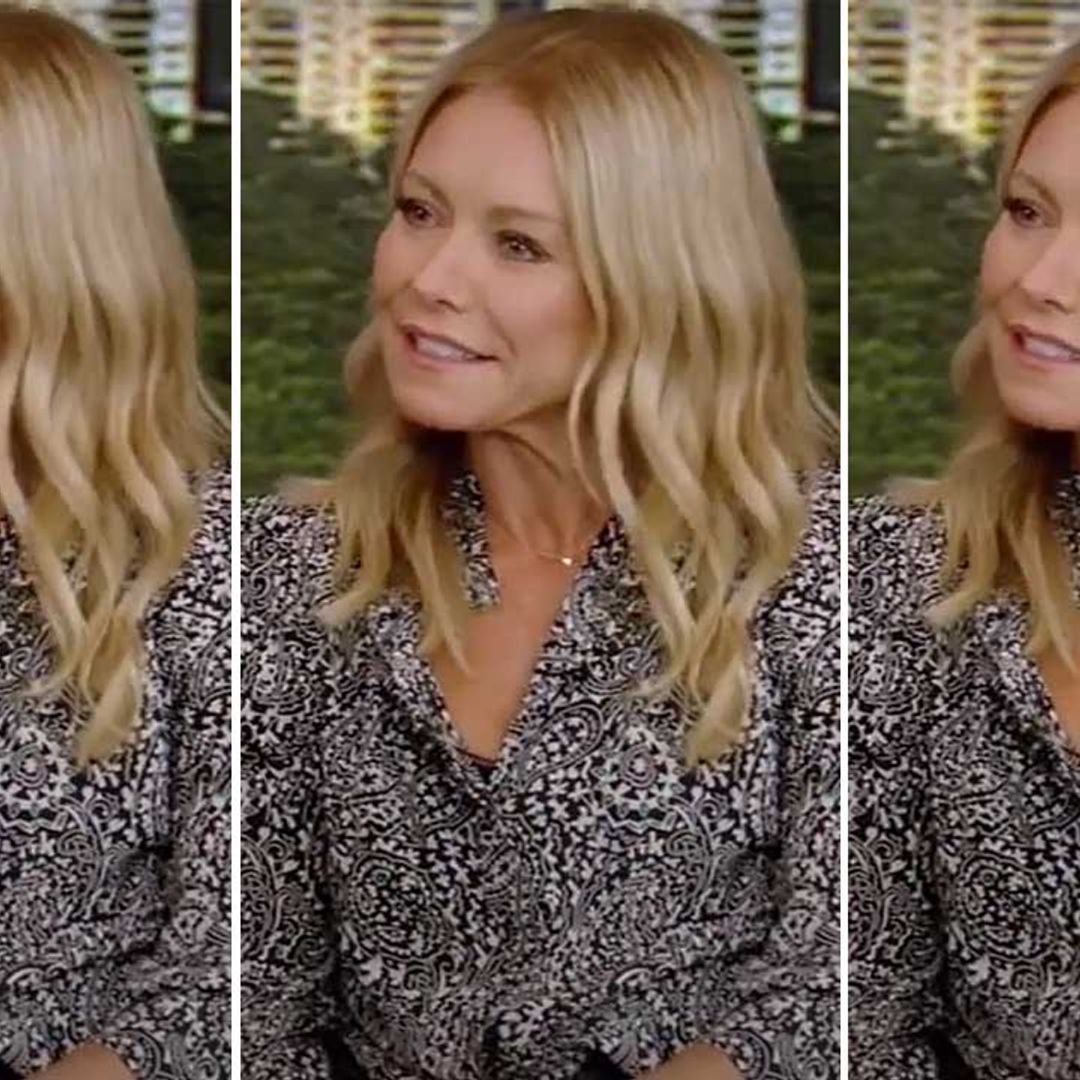Kelly Ripa's monochrome blouse is the perfect Fall staple