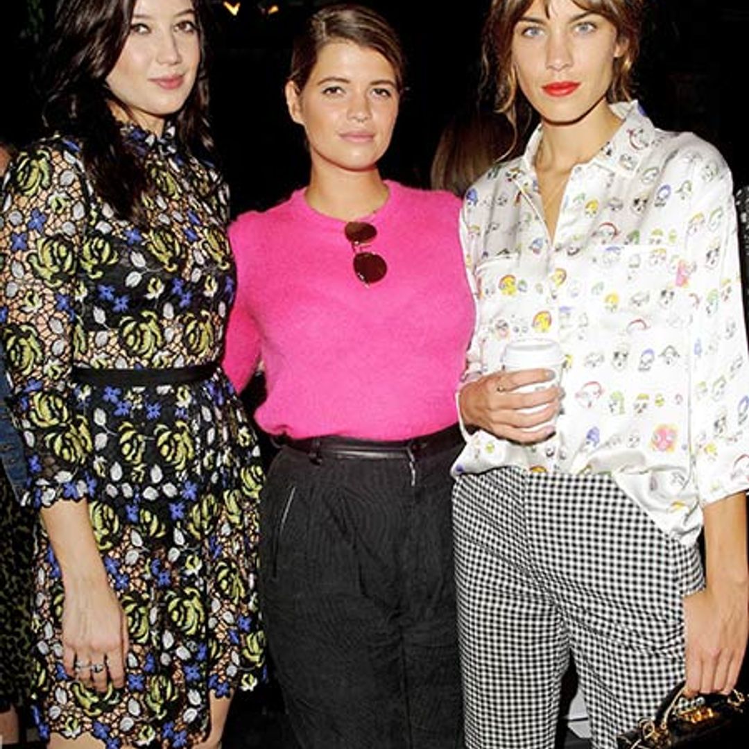 Alexa Chung, Daisy Lowe and Pixie Geldof form stylish trio at LFW