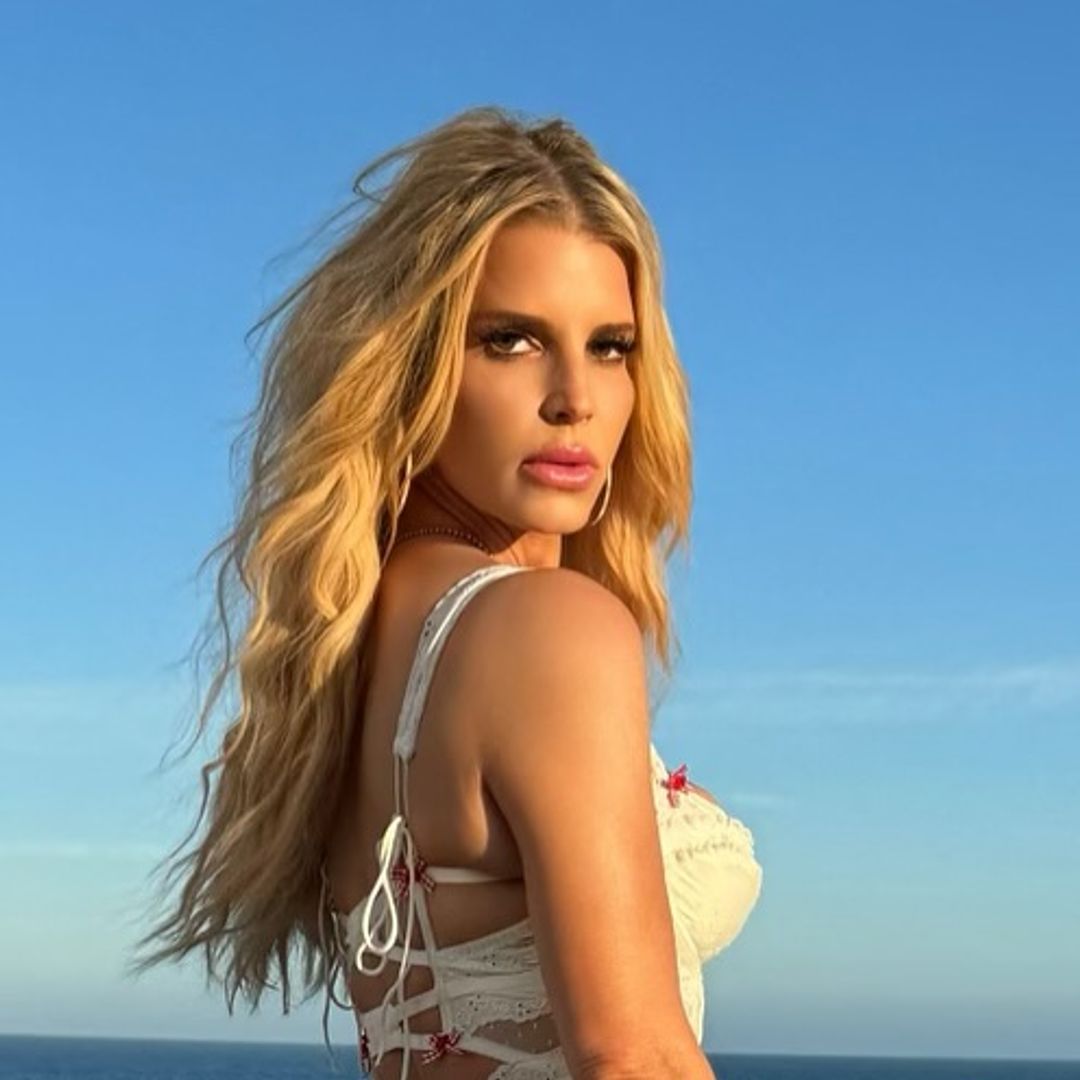 Jessica Simpson almost bares all in tiny string bikini during spring break with her kids