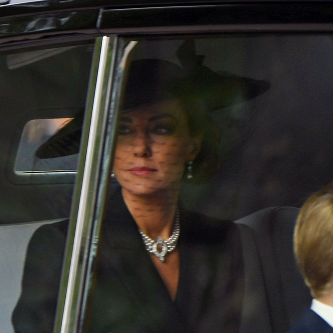 Princess Kate wears Queen's choker and statement hat for monarch's funeral