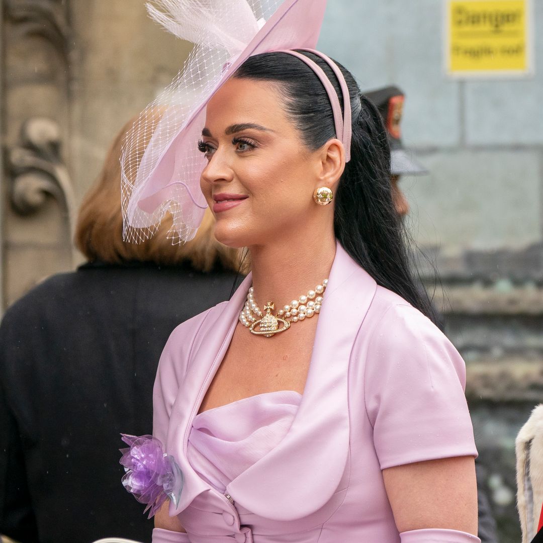 Katy Perry makes a statement in punkish corseted look at the coronation