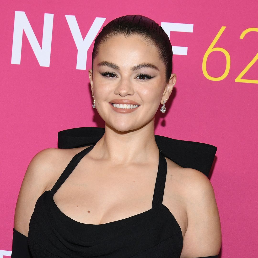 Selena Gomez just stepped out in a seriously sultry black strappy gown