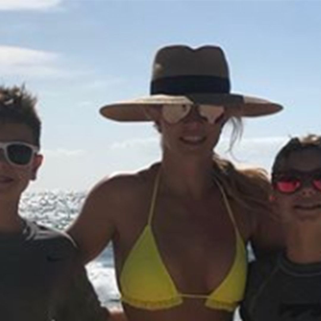 Britney Spears wows with toned figure in new beach snap with sons