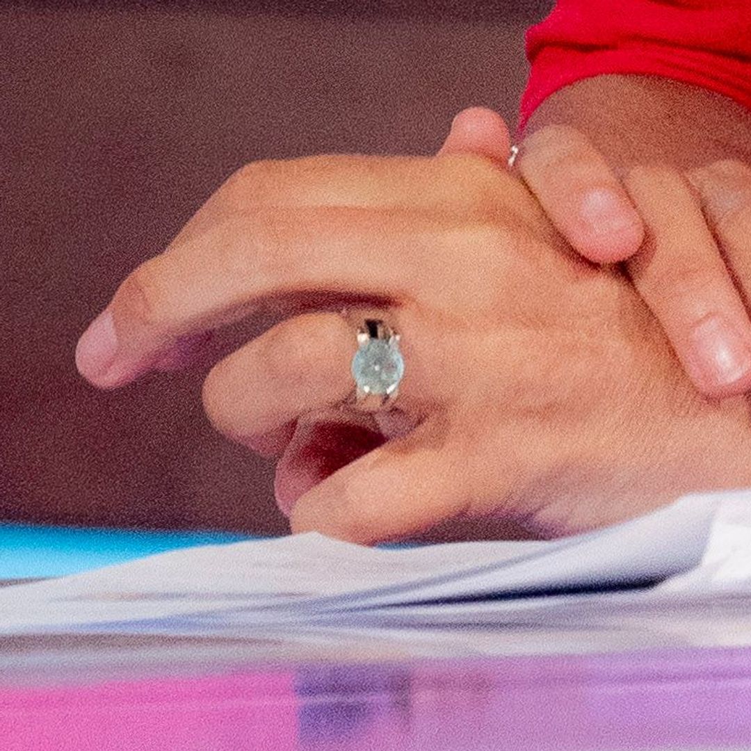 Jane Moore's diamond ring on her left hand